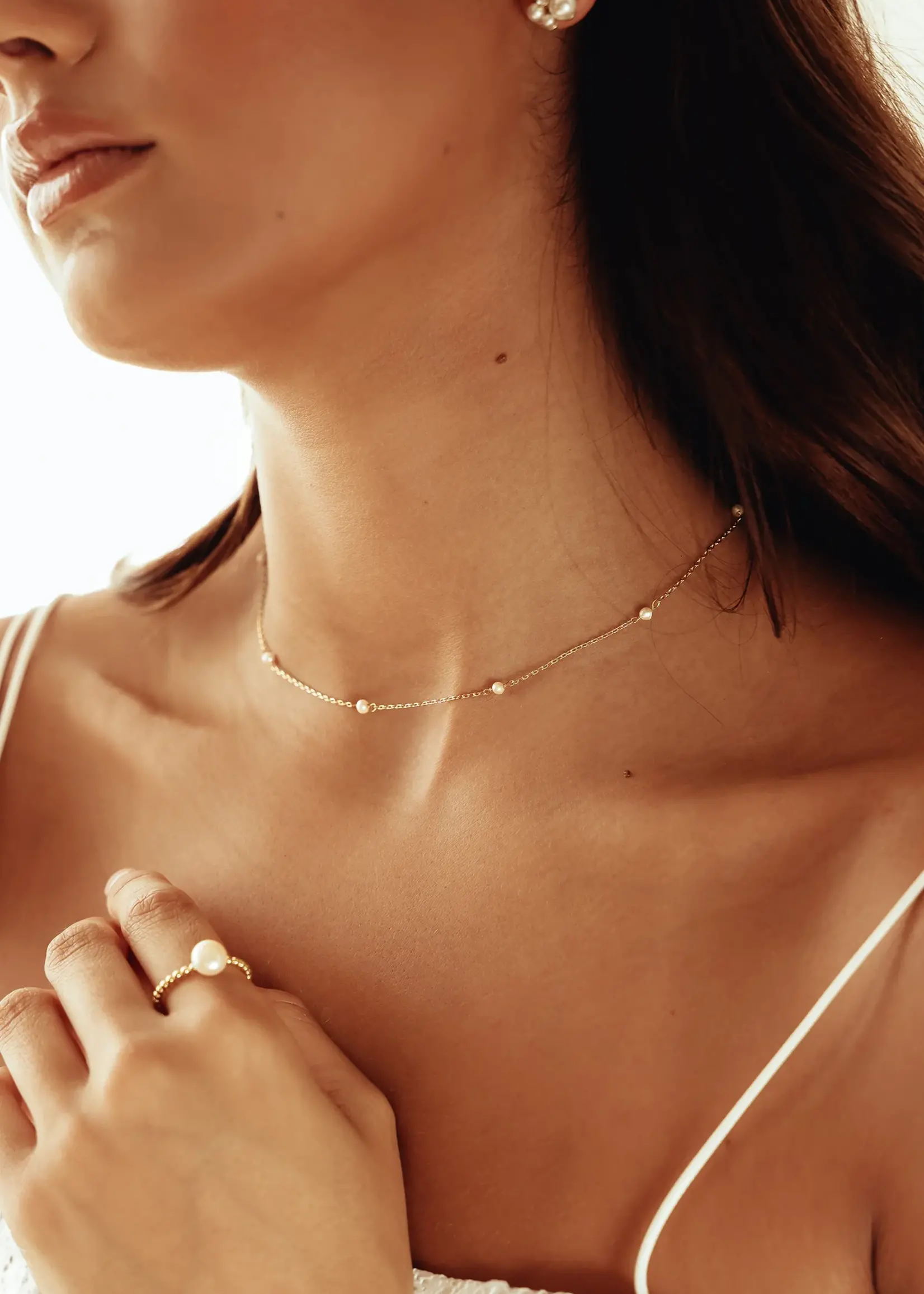 Liberte Lilibet Gold Pearl Necklace