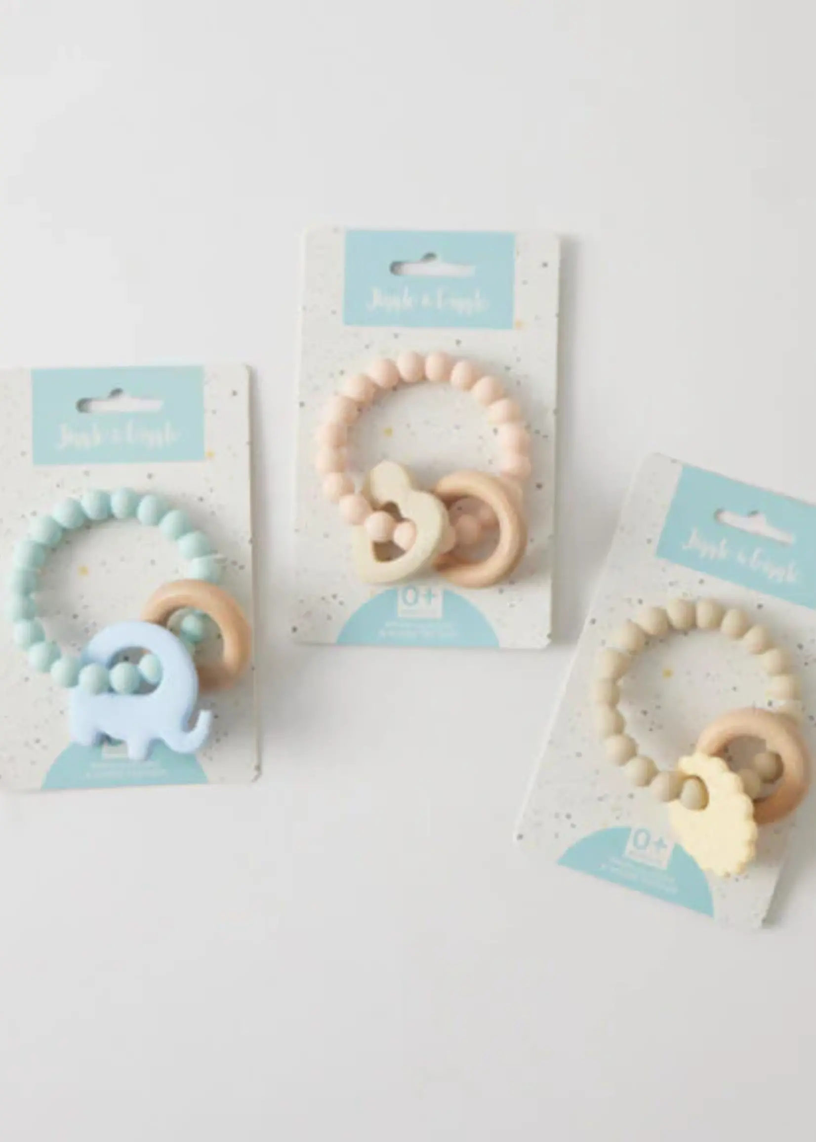 Jiggle & Giggle Wren Silicone & Wood Teether 3 Asst Designs