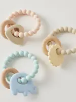 Jiggle & Giggle Wren Silicone & Wood Teether 3 Asst Designs