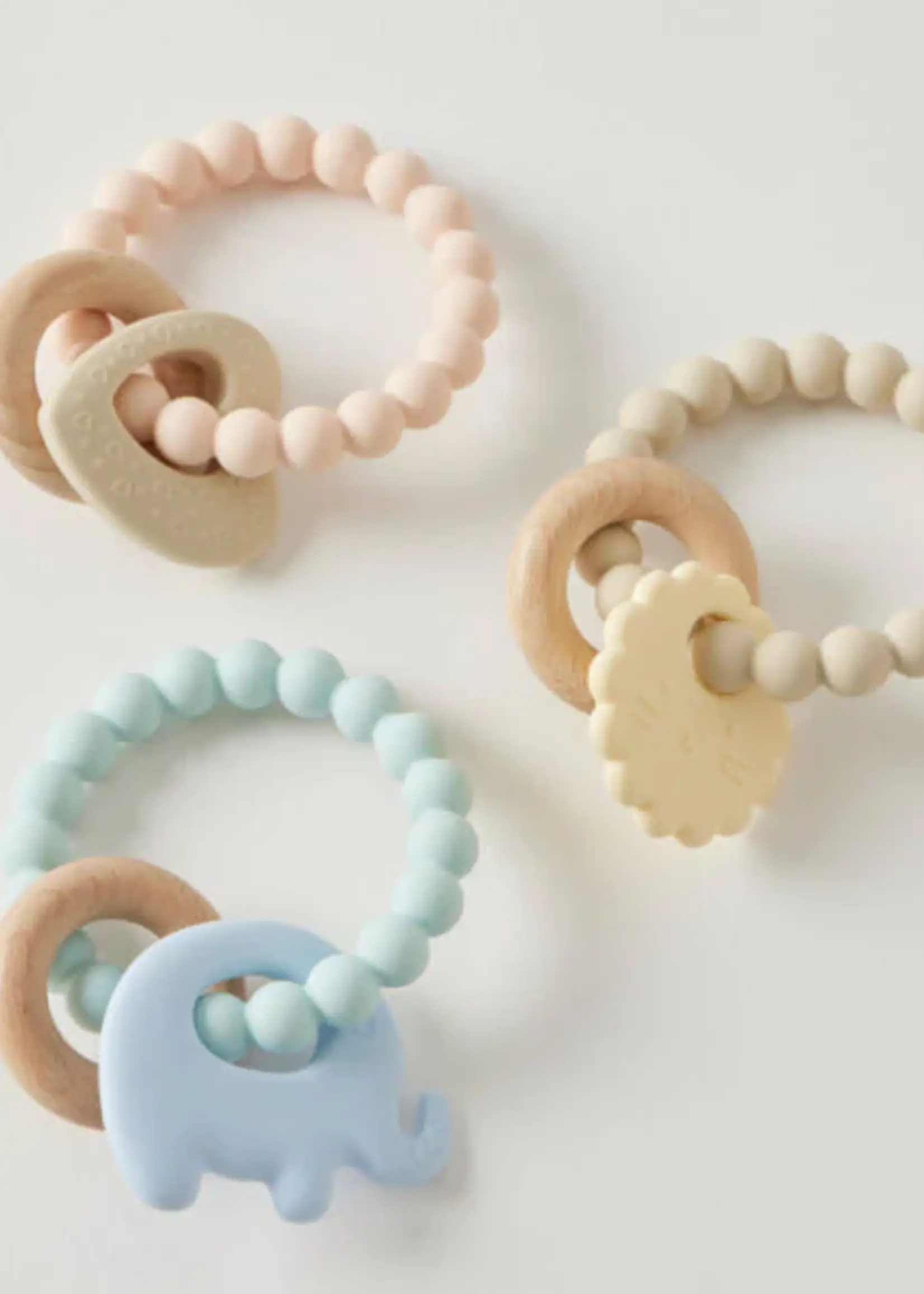 Jiggle & Giggle Wren Silicone & Wood Teether 3 Asst Designs