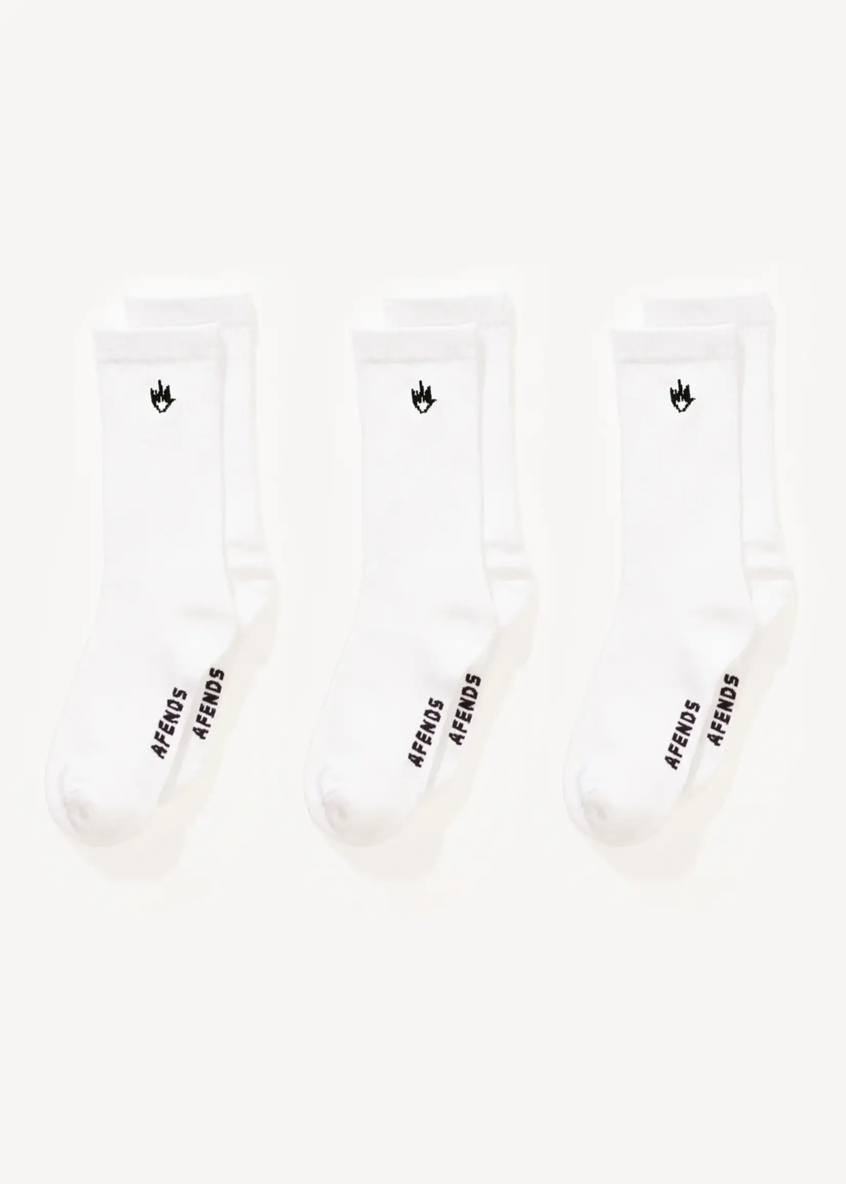 Flame Socks 3 Pack - White