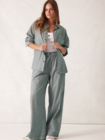 Ceres Life Peta Oversized Shirt - Green White Narrow Stripe