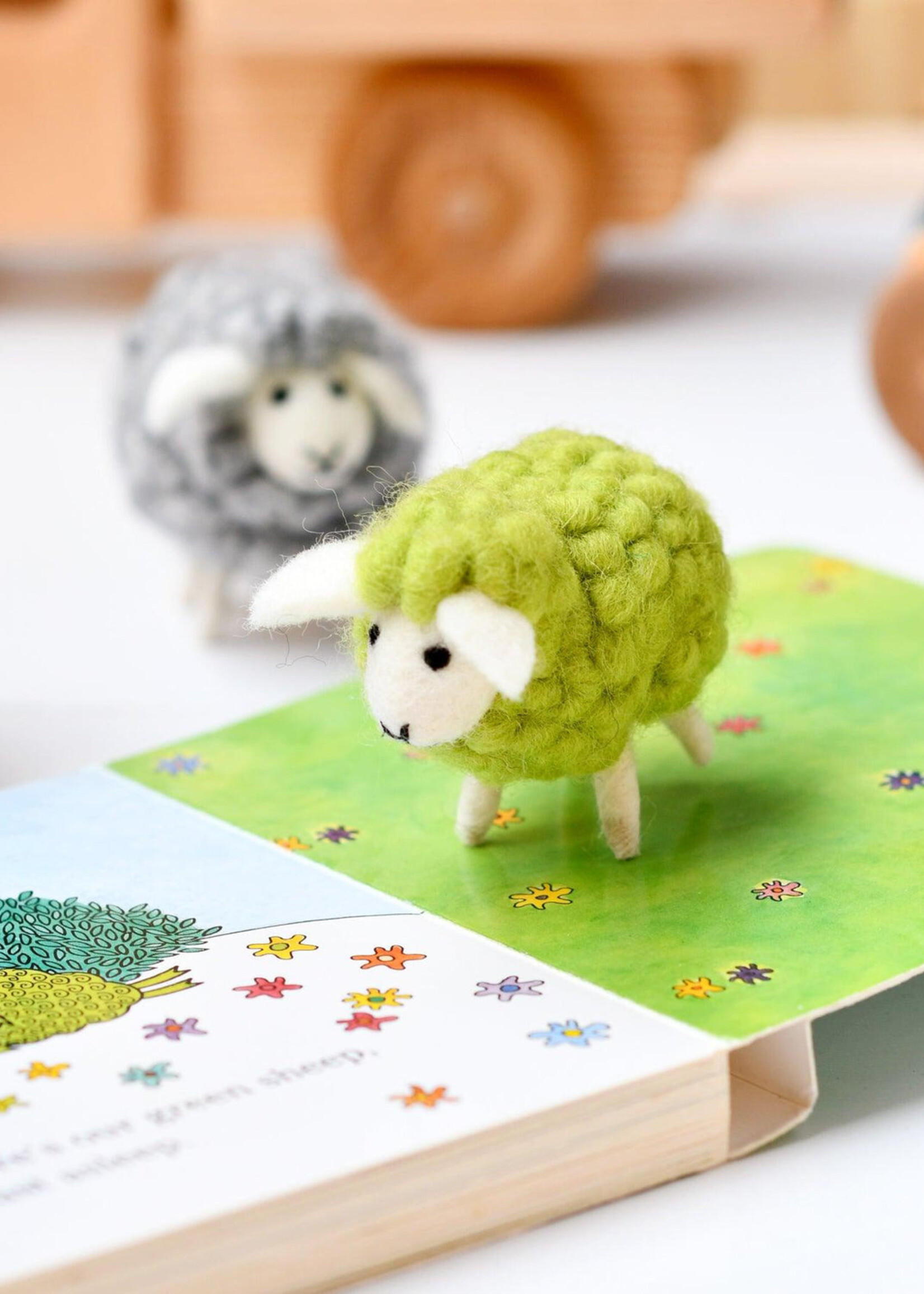 Felt Green Sheep Toy