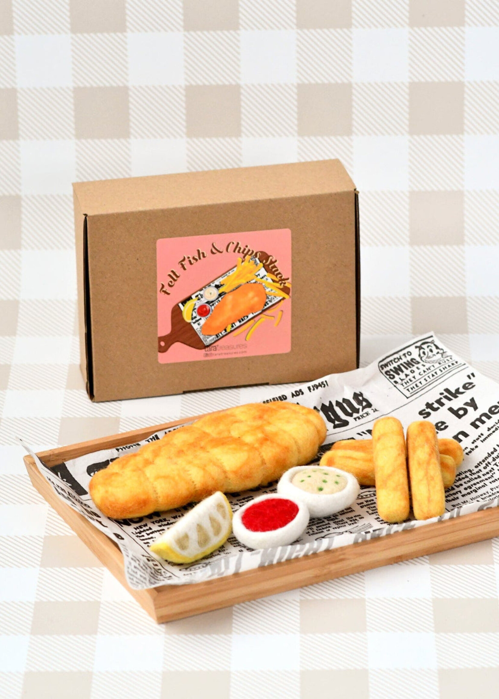 Felt Fish and Chips Stack