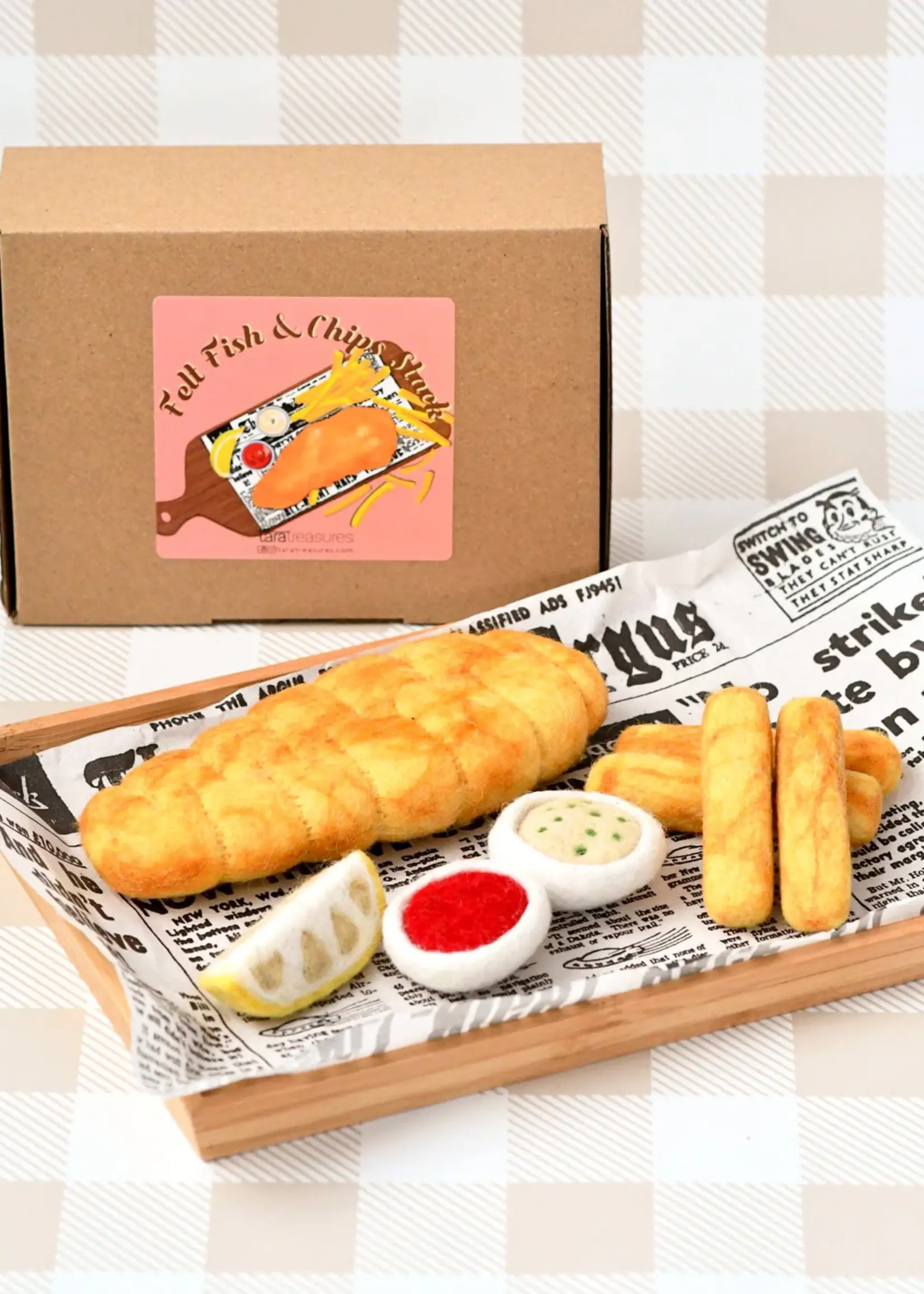 Felt Fish and Chips Stack
