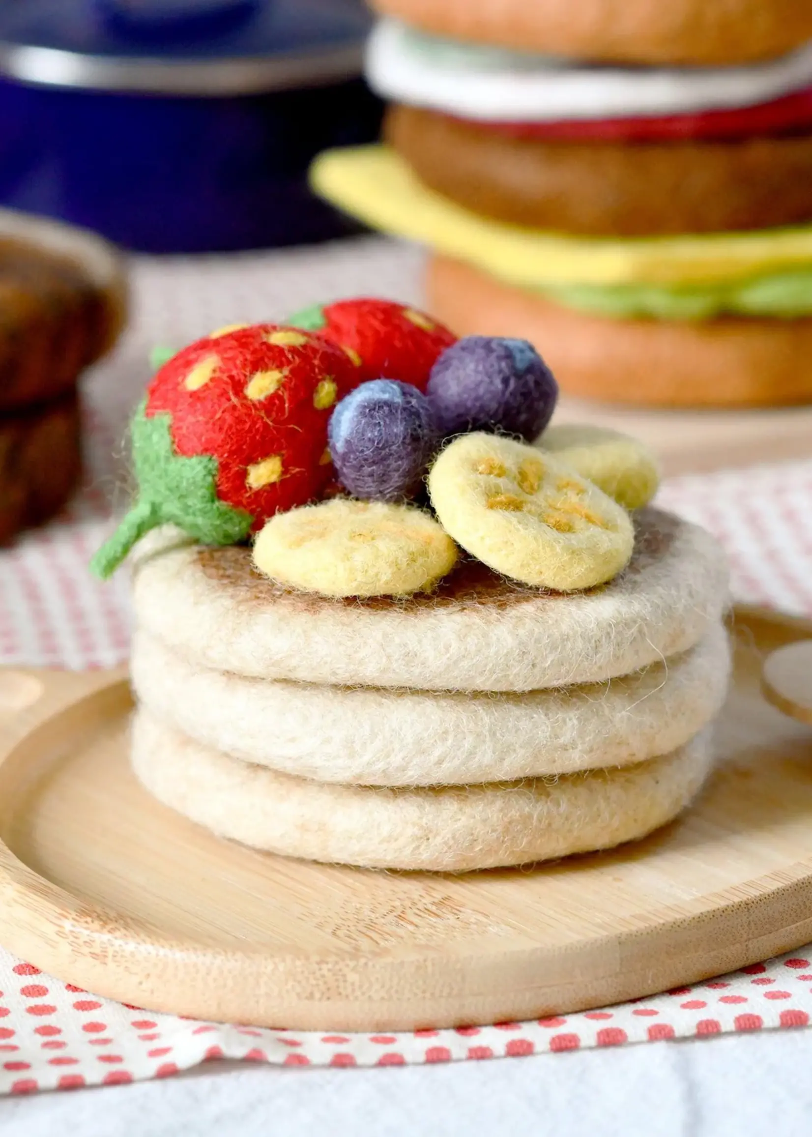 Felt Pancake Stack Play Food Set