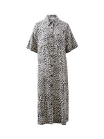 Ceres Life Ava Short Sleeve Midi Dress - Leopard Linen Blend
