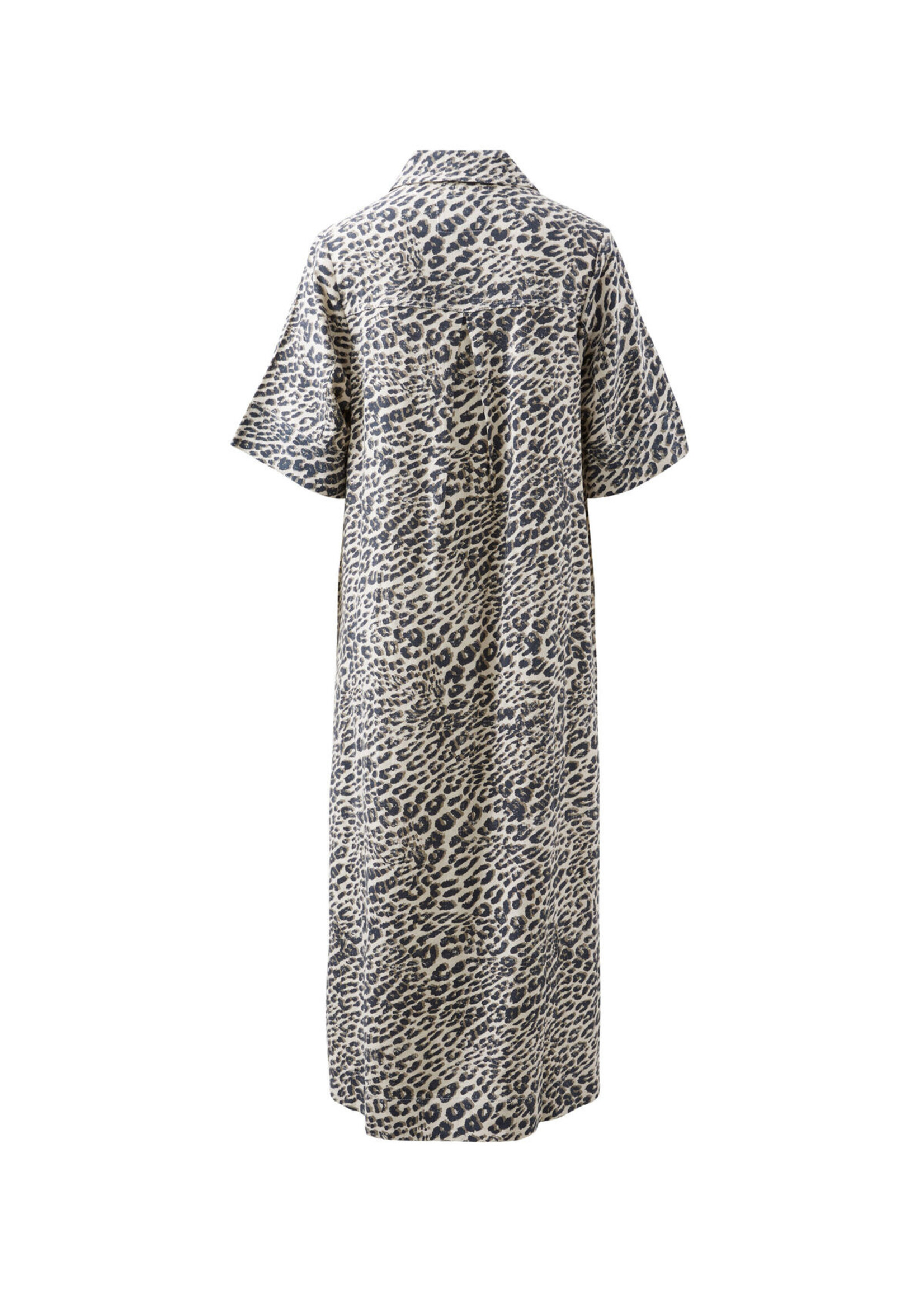 Ceres Life Ava Short Sleeve Midi Dress - Leopard Linen Blend