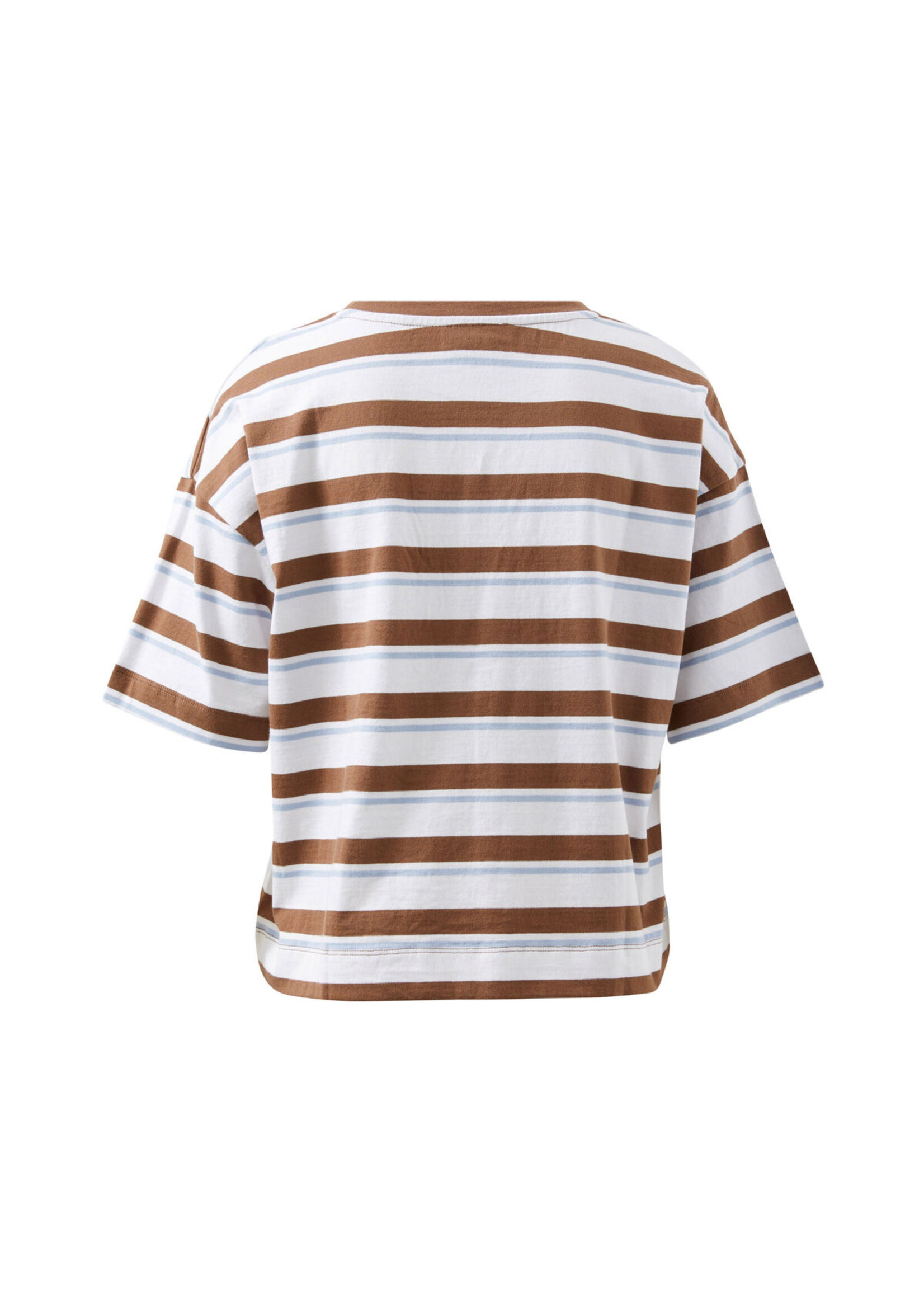 Ceres Life Boxy Pocket Tee - White/Milk Choc Chalk Stripe