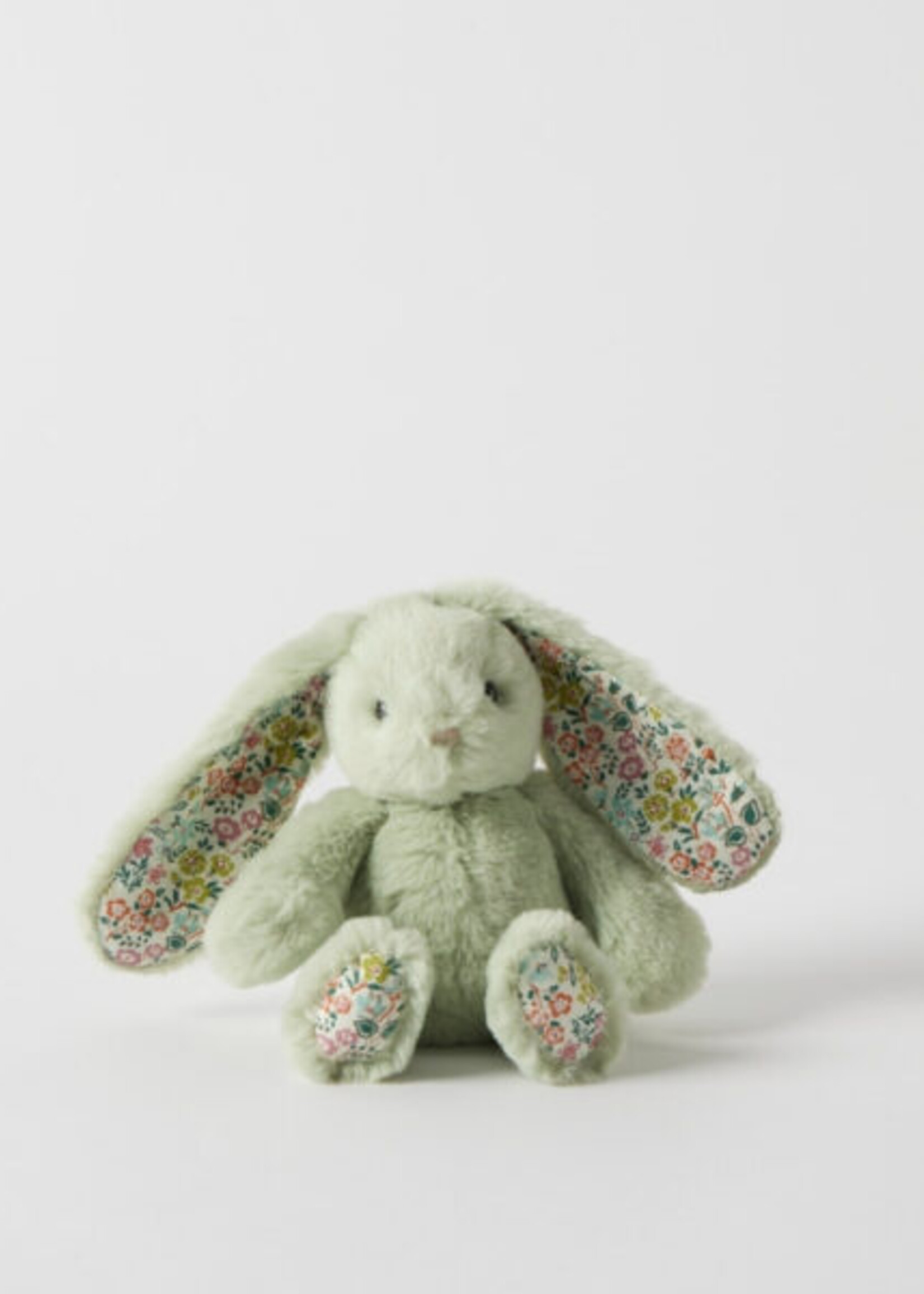 Floral Mint Bunny Rattle