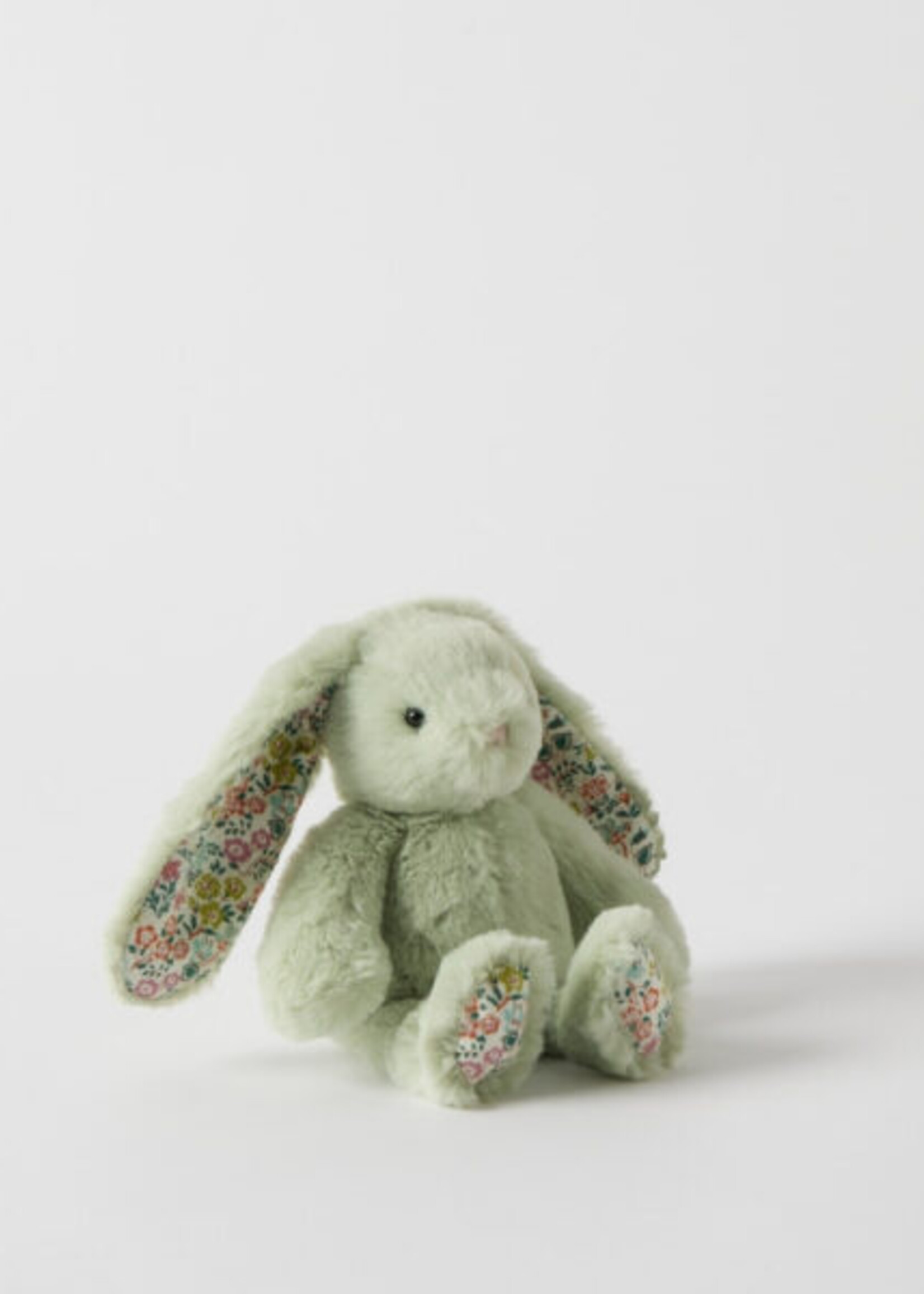 Floral Mint Bunny Rattle