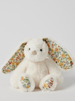 Floral White Bunny Rattle