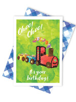 Candle Bark Creations Train Birthday Cake - Card