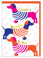 Candle Bark Creations Birthday Dachshunds - Card