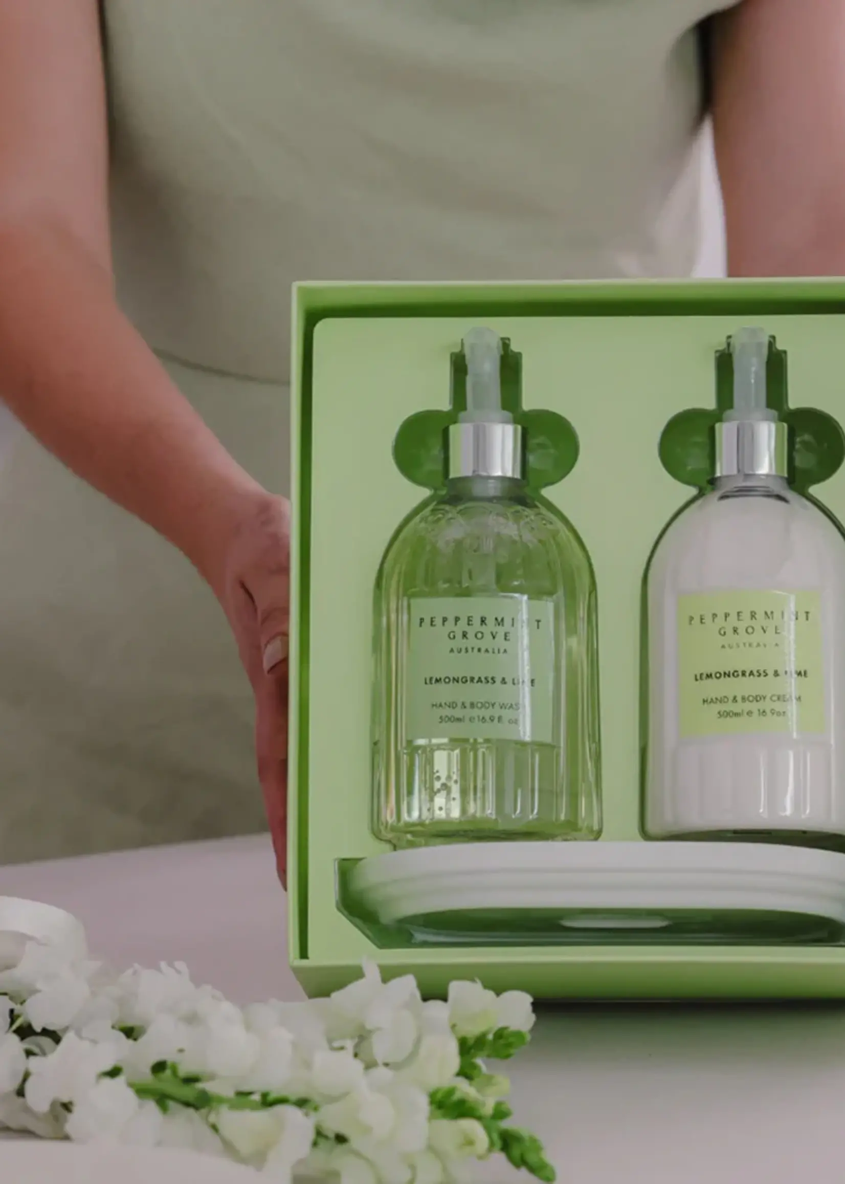 Peppermint Grove Lemongrass & Lime - Hand & Body Wash & Cream 500ml Set