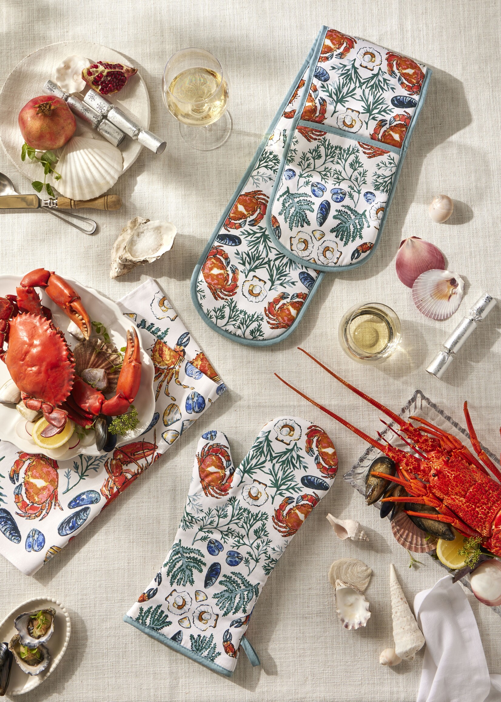 Shellfish Tea Towel 74x48cm