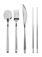 Isalbi Saltara Stainless Steel 4 Piece Picnic Cutlery Set