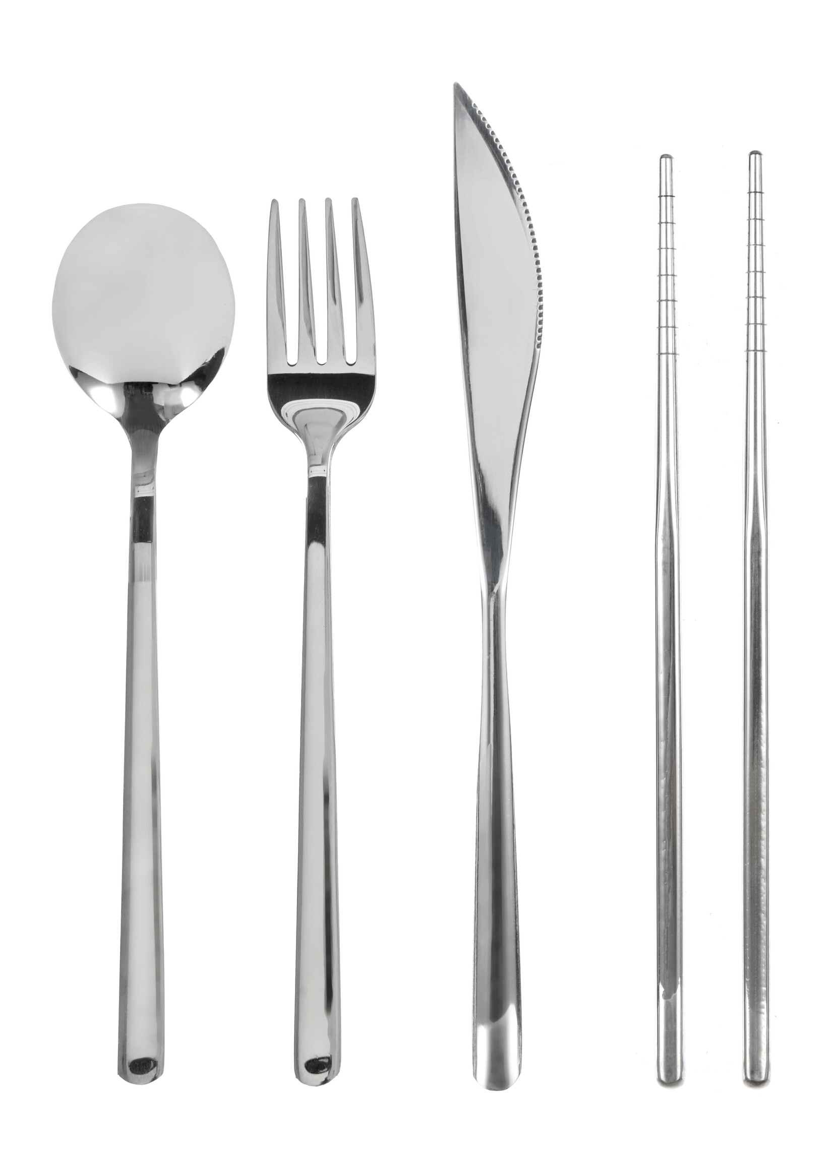 Isalbi Saltara Stainless Steel 4 Piece Picnic Cutlery Set