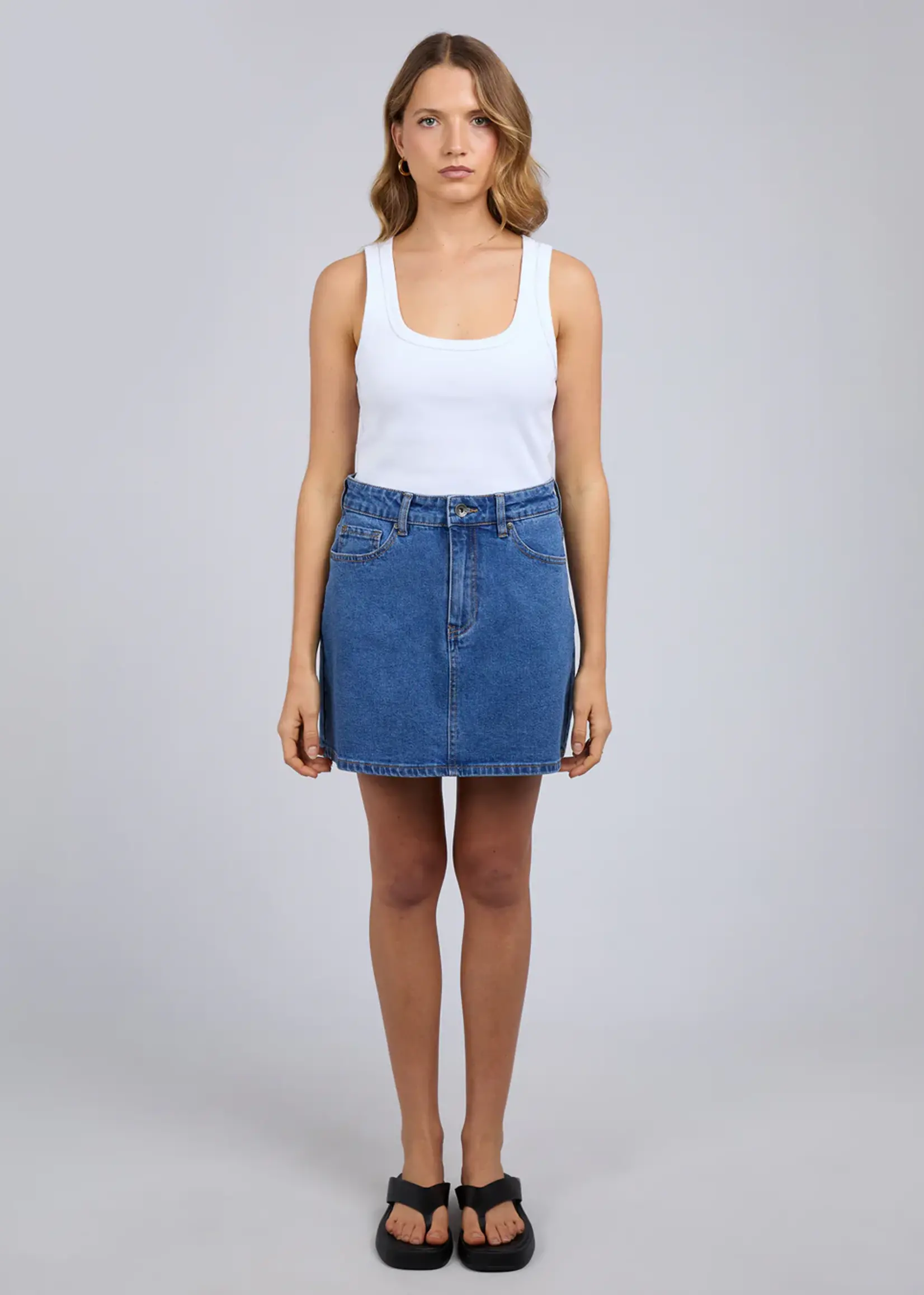 Silent Theory Selina Skirt - Mid Blue