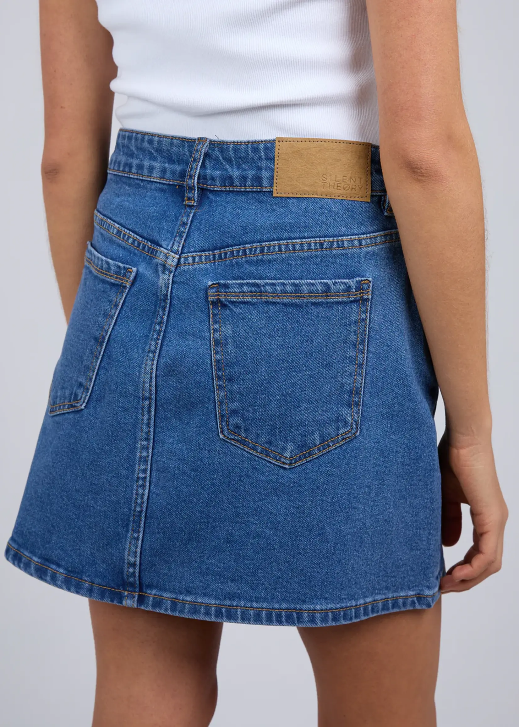 Silent Theory Selina Skirt - Mid Blue