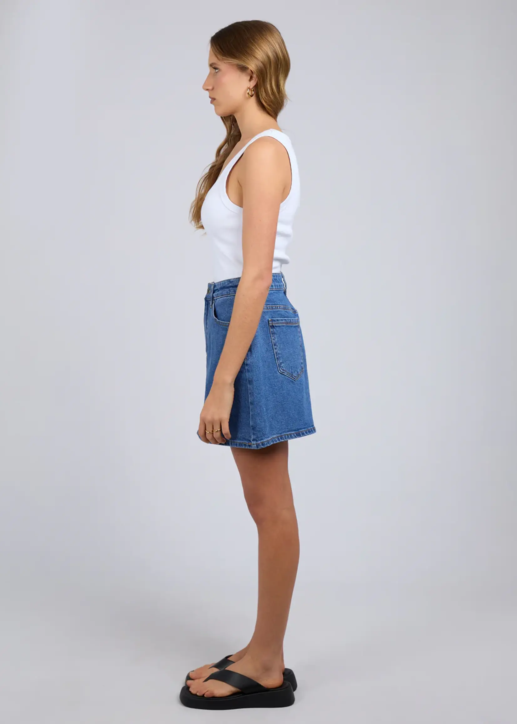 Silent Theory Selina Skirt - Mid Blue