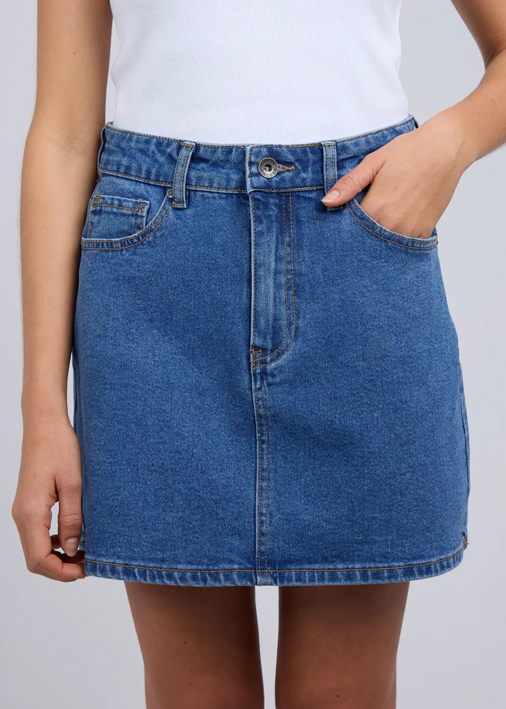Silent Theory Selina Skirt - Mid Blue
