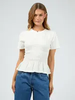 Lipa Ruched Top - Vintage White