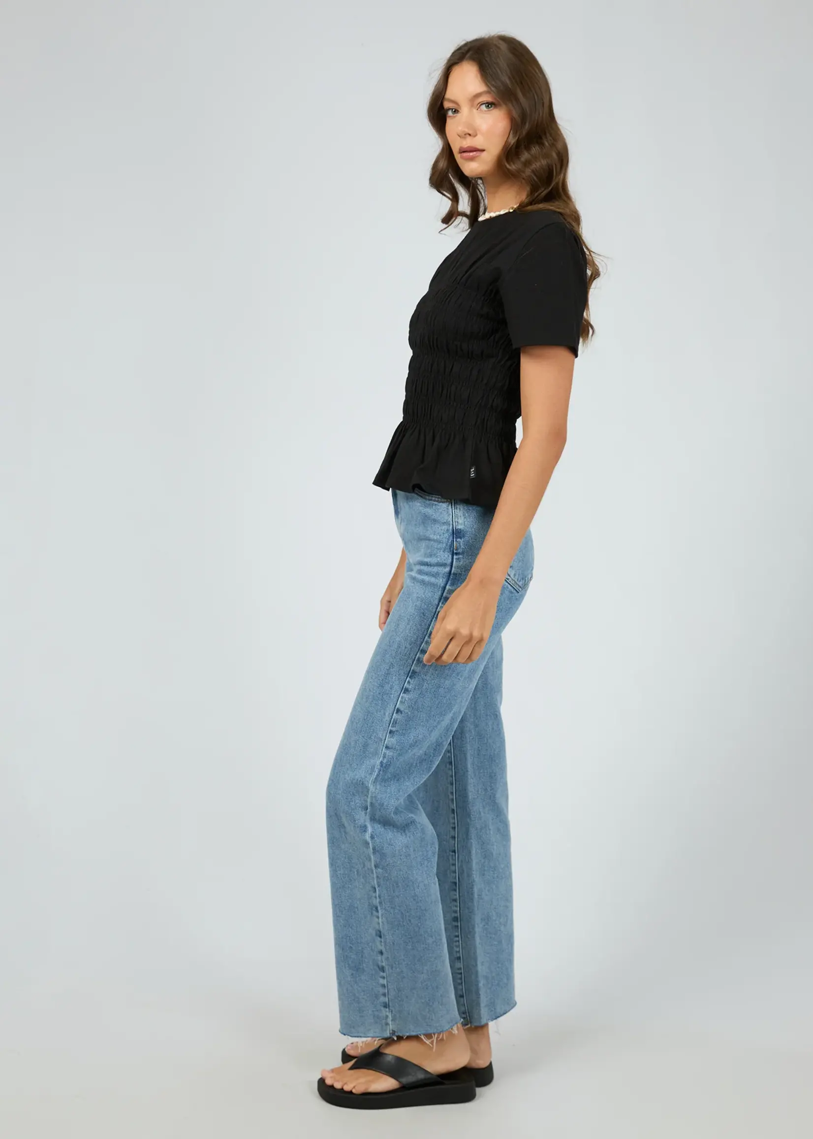 Lipa Ruched Top - Black