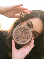 The Design Edge Brown Tooled Leather Coin Purse  (CA10)