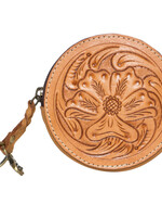 The Design Edge Tan Tooled Leather Coin Purse (CA10)