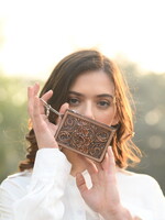 The Design Edge Brown Tooled Leather 5 Card Holder (CA09)