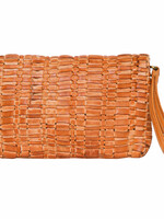 The Design Edge Tan Woven Washed Leather Purse (W013)