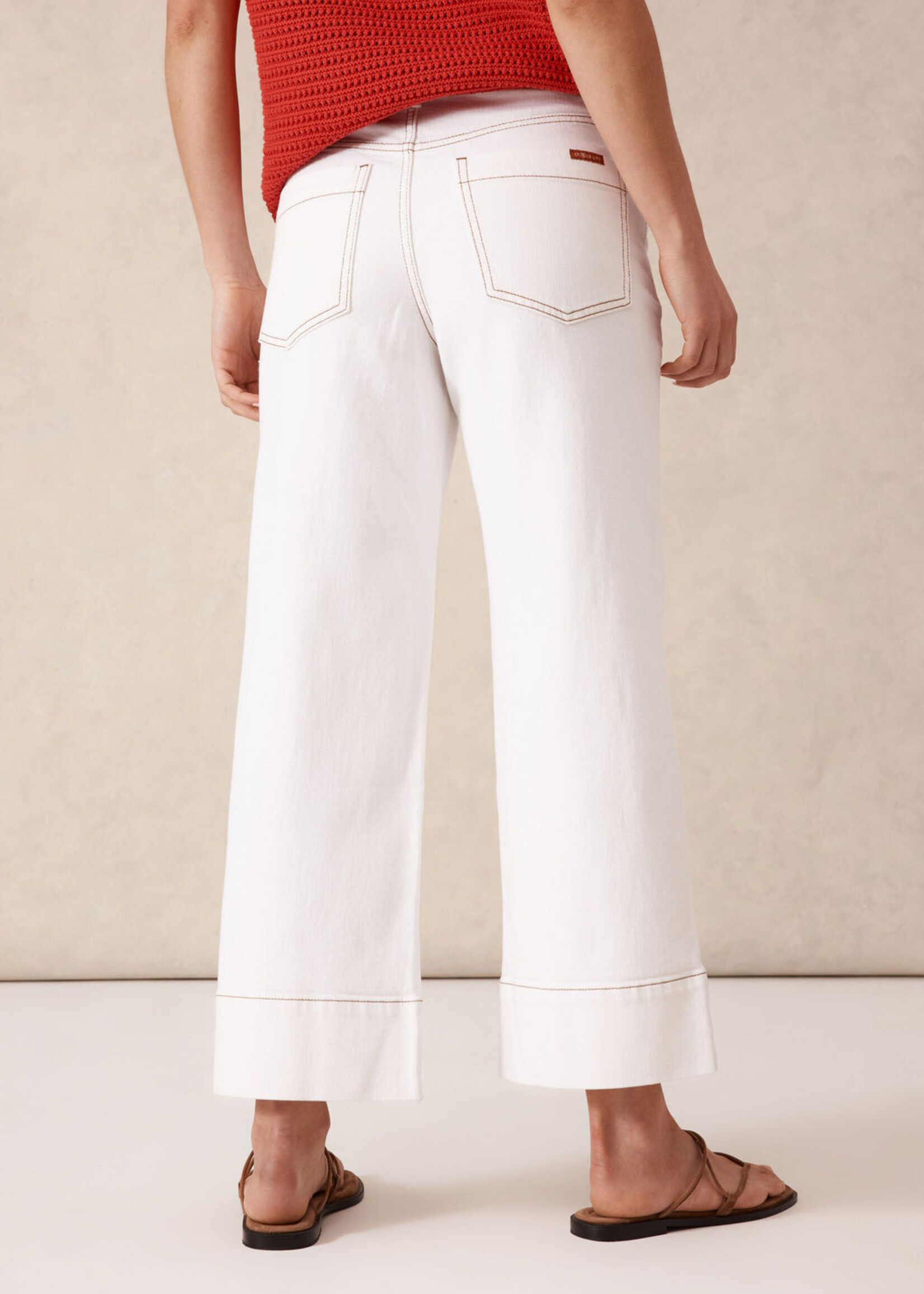 Jude Wide Leg Crop Jean - Fresh Ecru