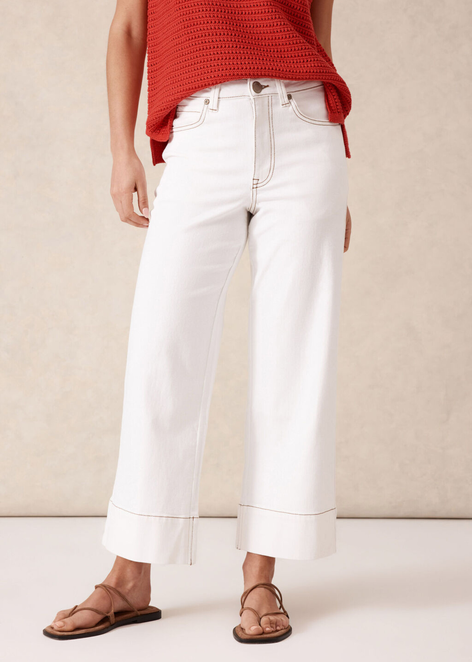 Jude Wide Leg Crop Jean - Fresh Ecru