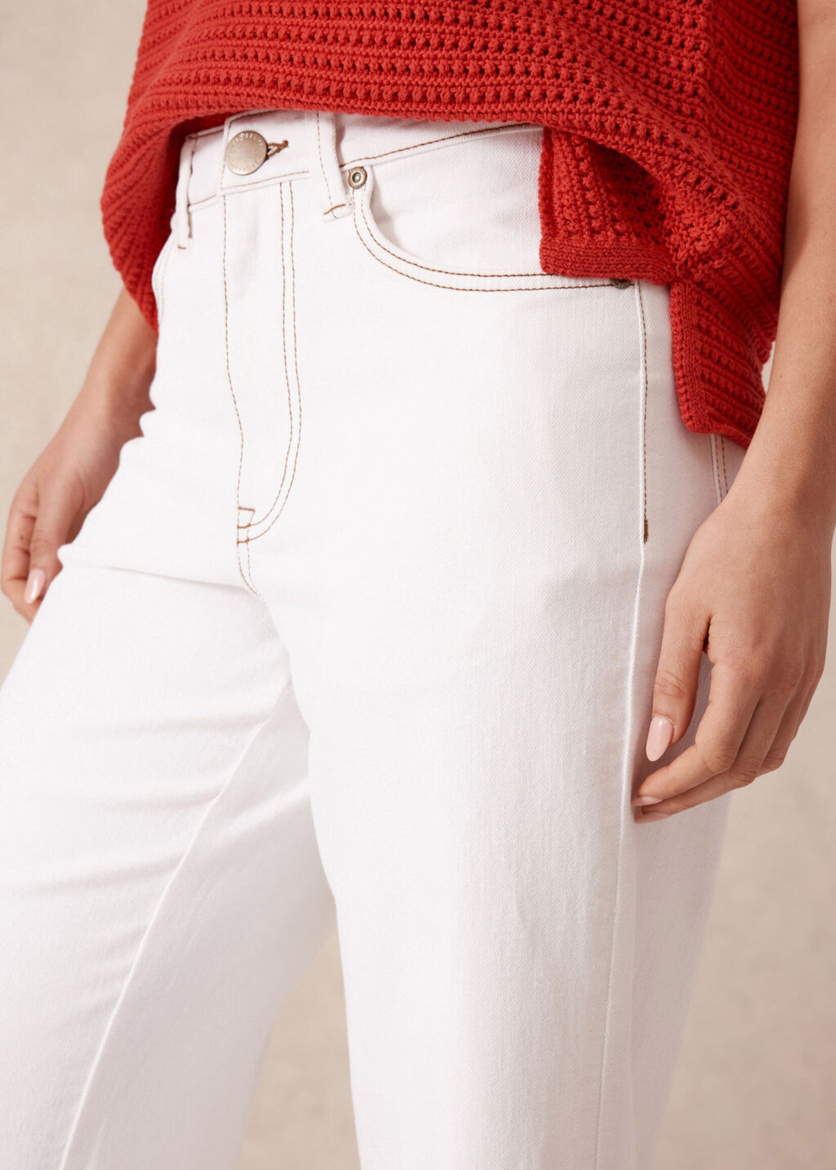 Jude Wide Leg Crop Jean - Fresh Ecru