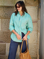 Ceres Life Peta Oversized Shirt - Zesty Green Triple Stripe
