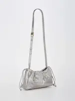 Gabee Halley | Metallic Leather Cobb & Co Draw String - Silver