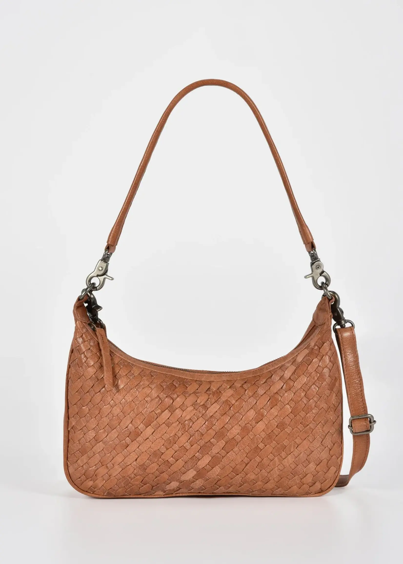 Gabee Hughes Woven Leather Bag Tan