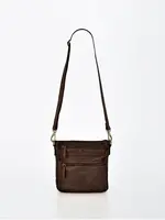 Gabee Mawson | Leather Cobb & Co Zipped Crossbody Rugged Series - Chocolate