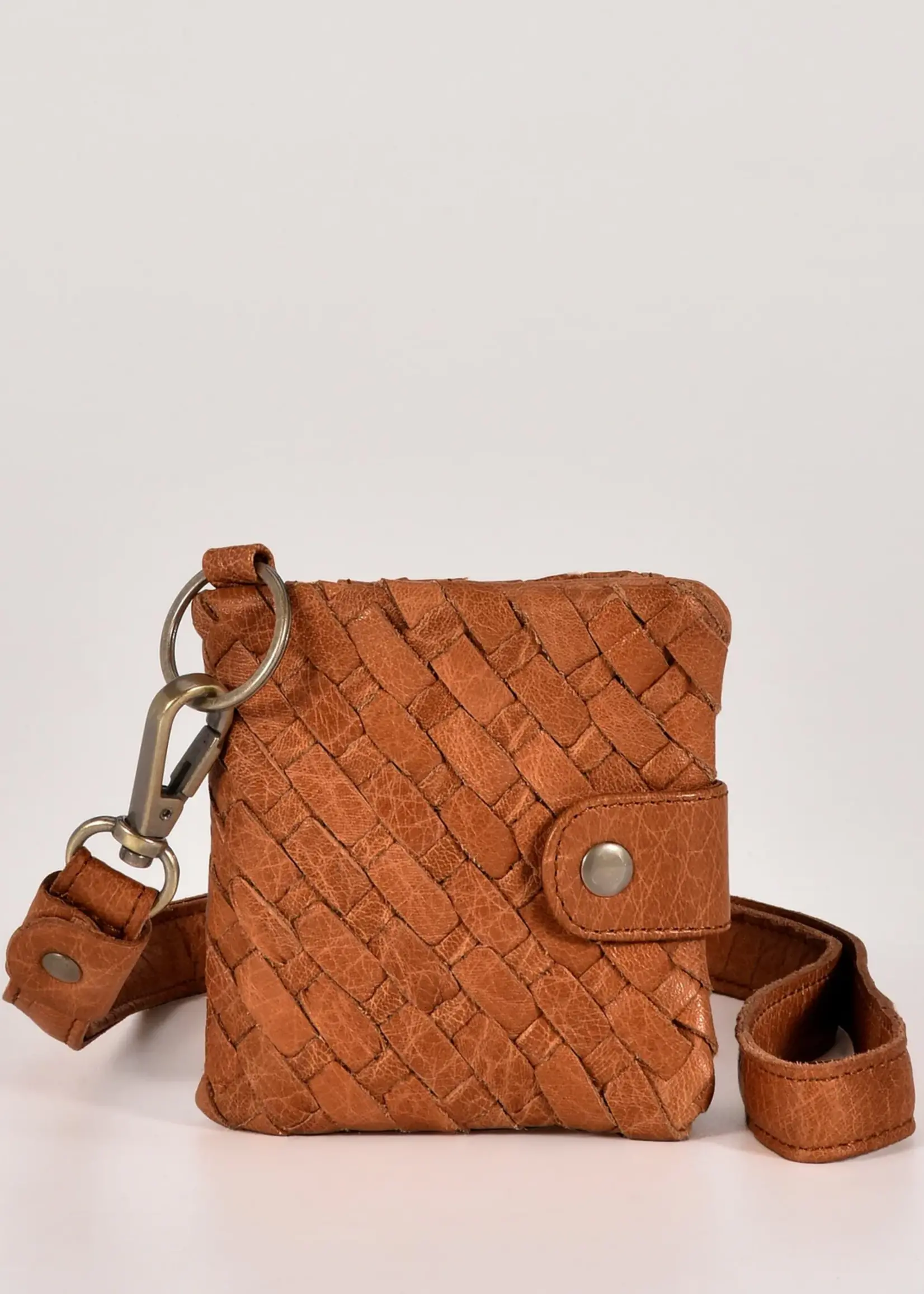 Gabee Flynn | Leather Woven Wallet - Cognac