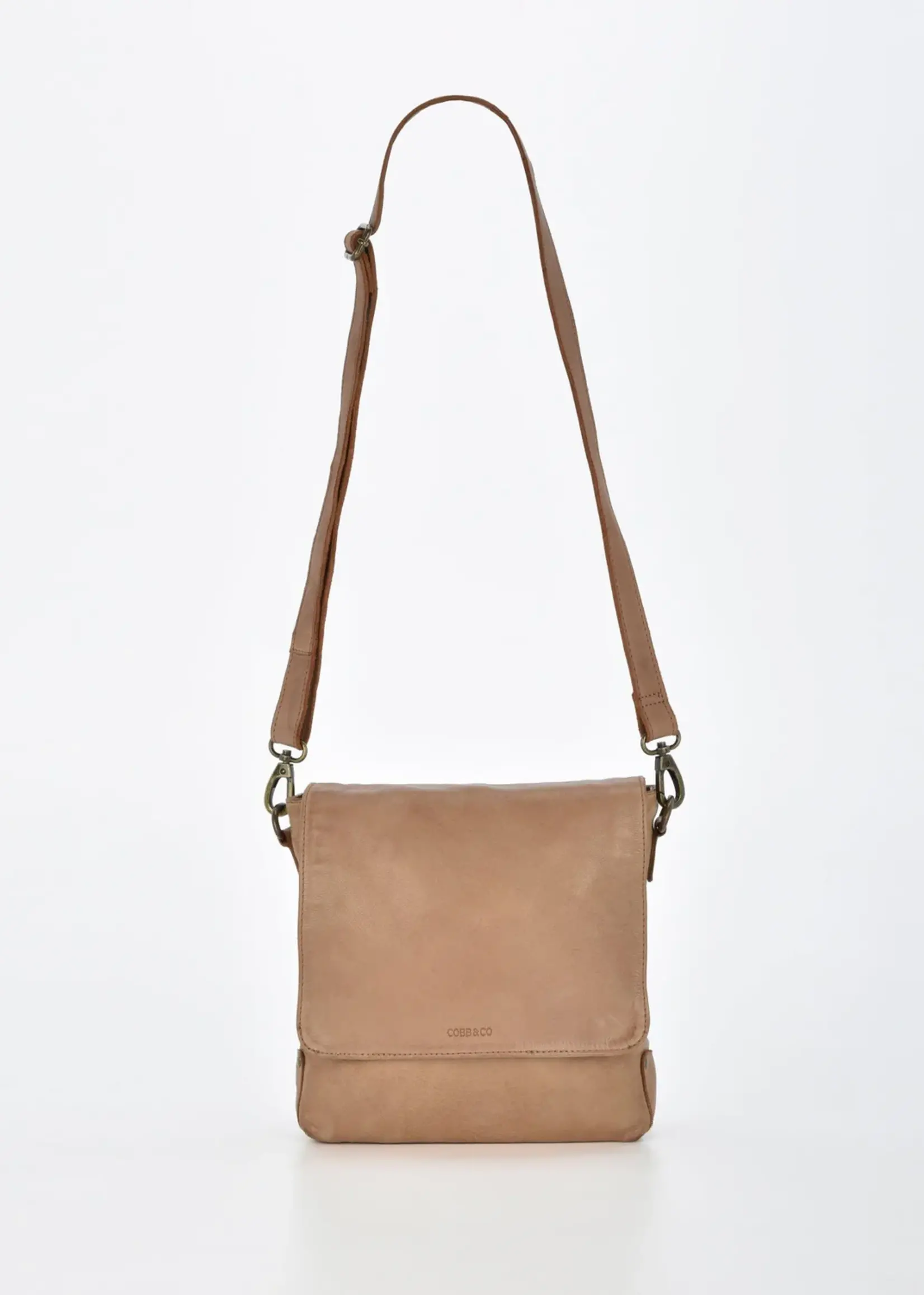 Gabee Bracewell | Leather Cobb & Co Flap Crossbody Rugged Series - Natural