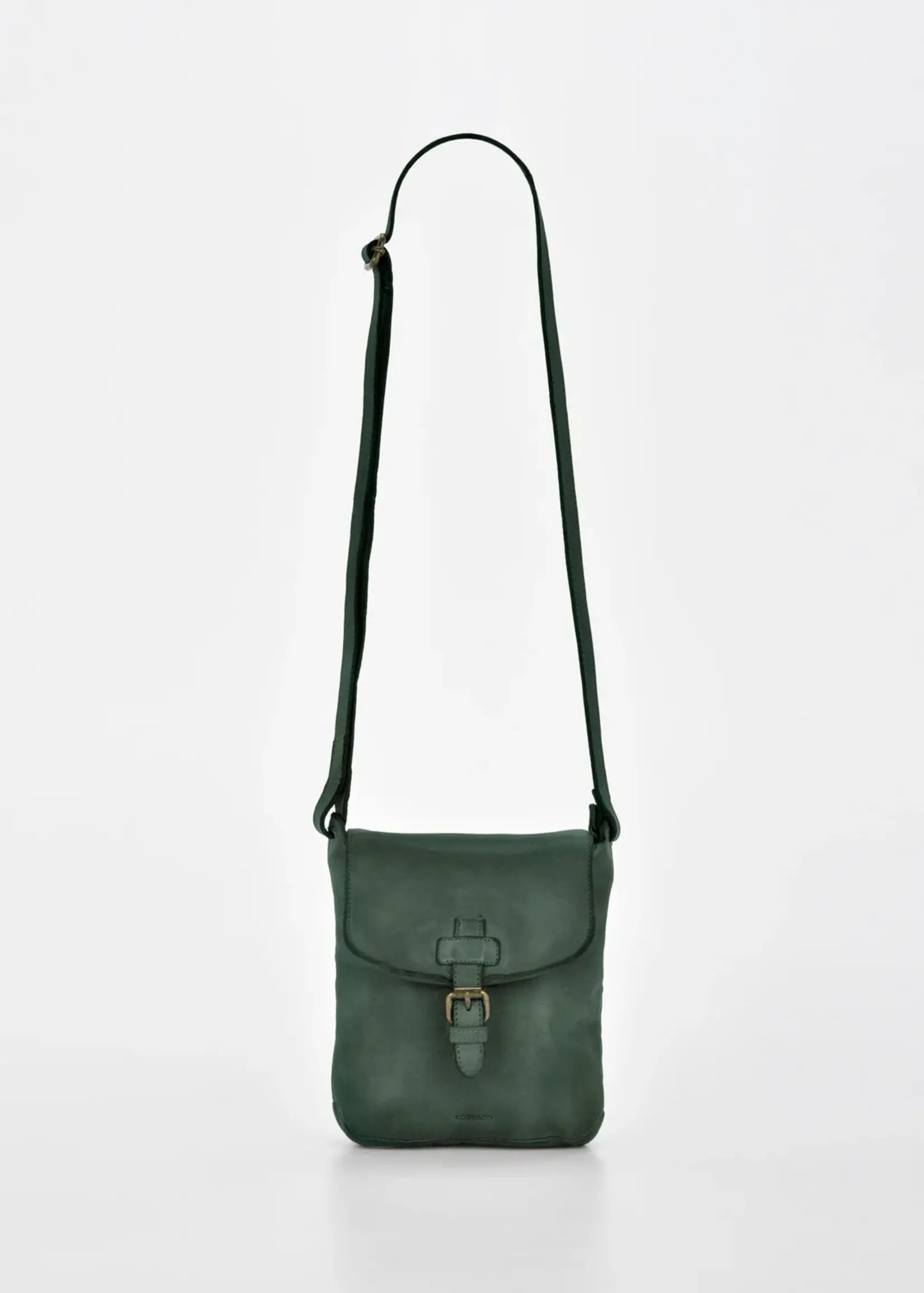 Gabee Burton | Leather Cobb & Co Crossbody Flap Buckle Rugged Series - Olive