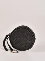 Gabee Creswell | Leather Woven Coin Purse - Black