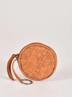 Gabee Creswell | Leather Woven Coin Purse - Camel