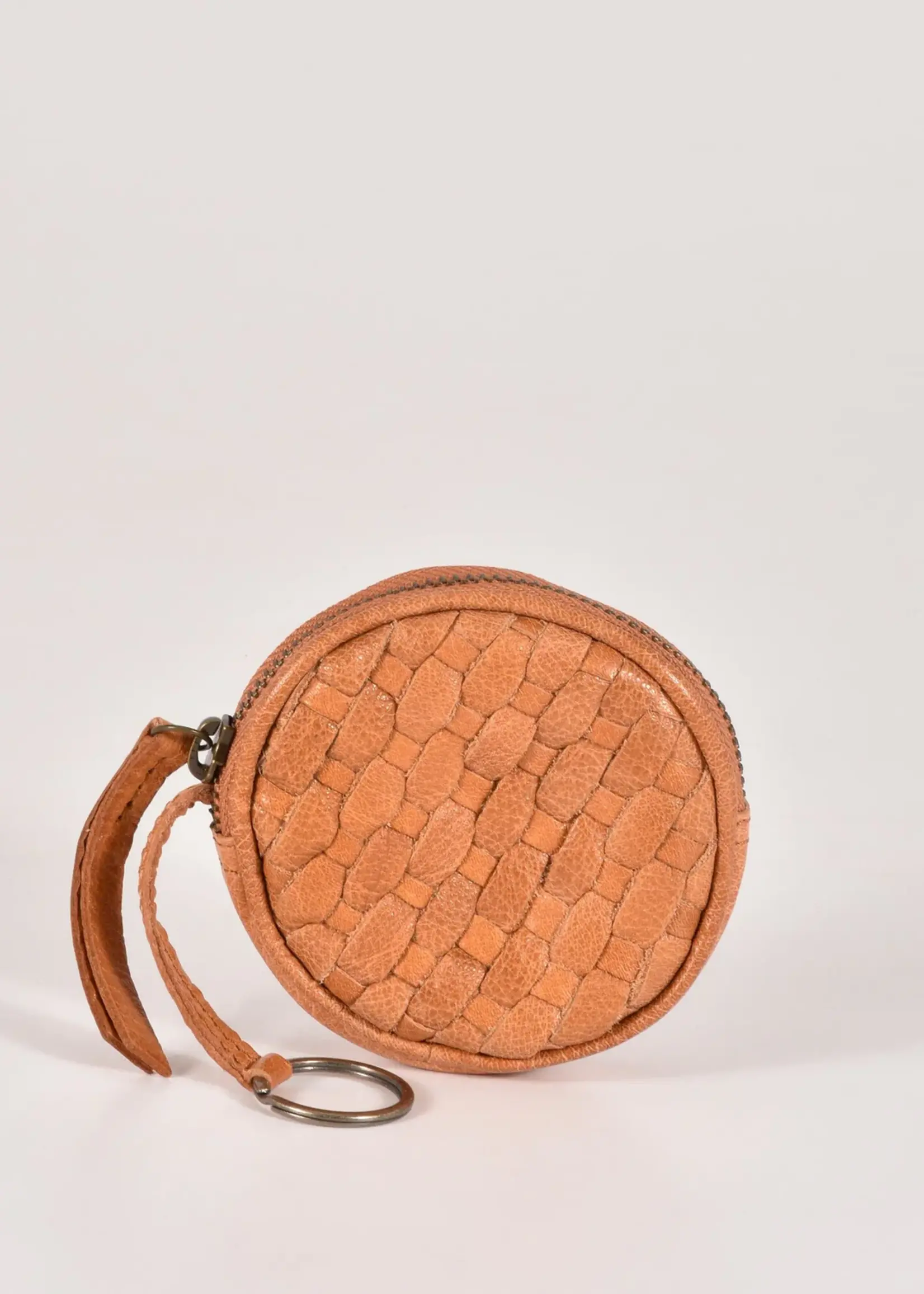 Gabee Creswell | Leather Woven Coin Purse - Camel