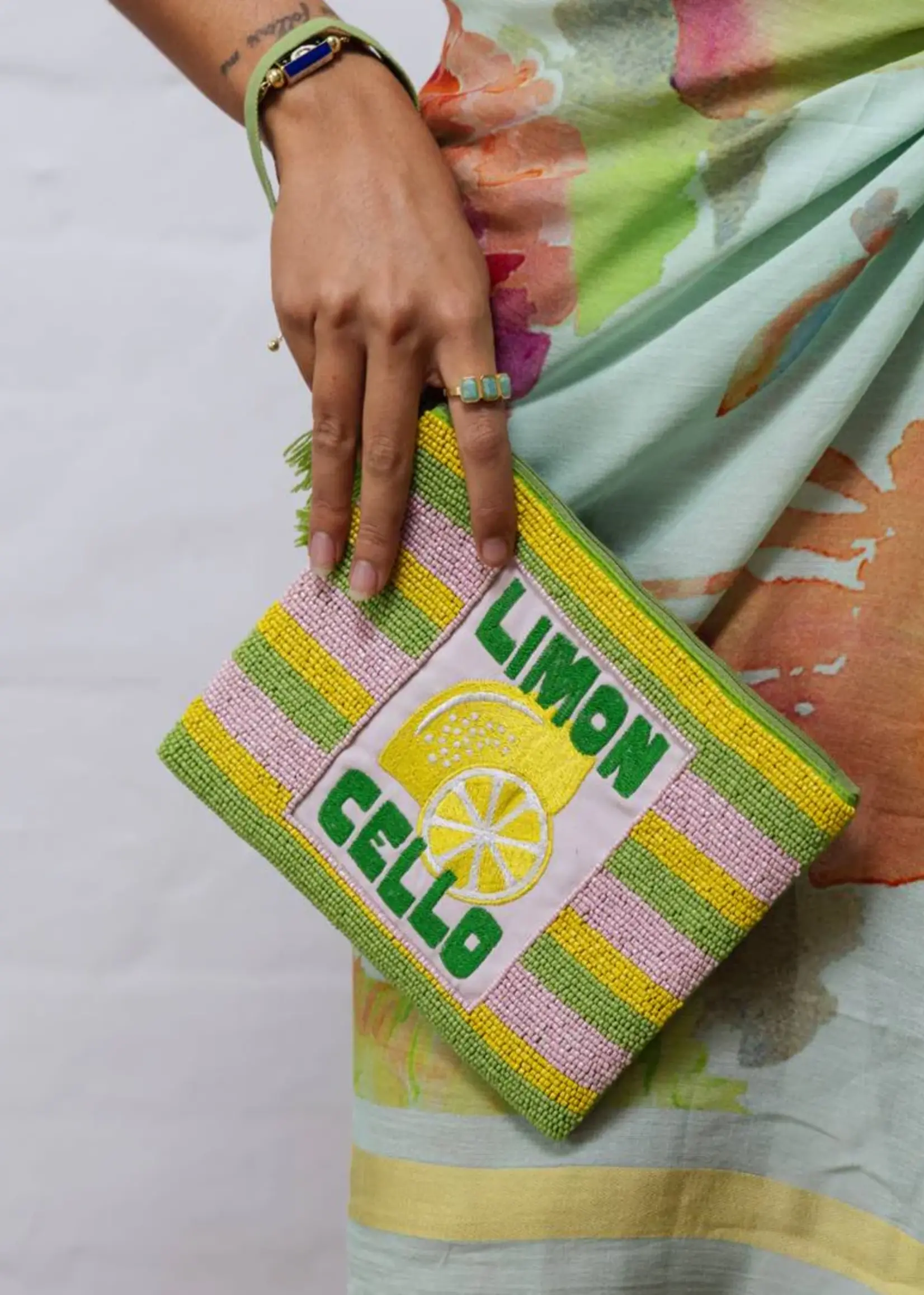 Zoda Beaded Limon Cello Wristlet Purse