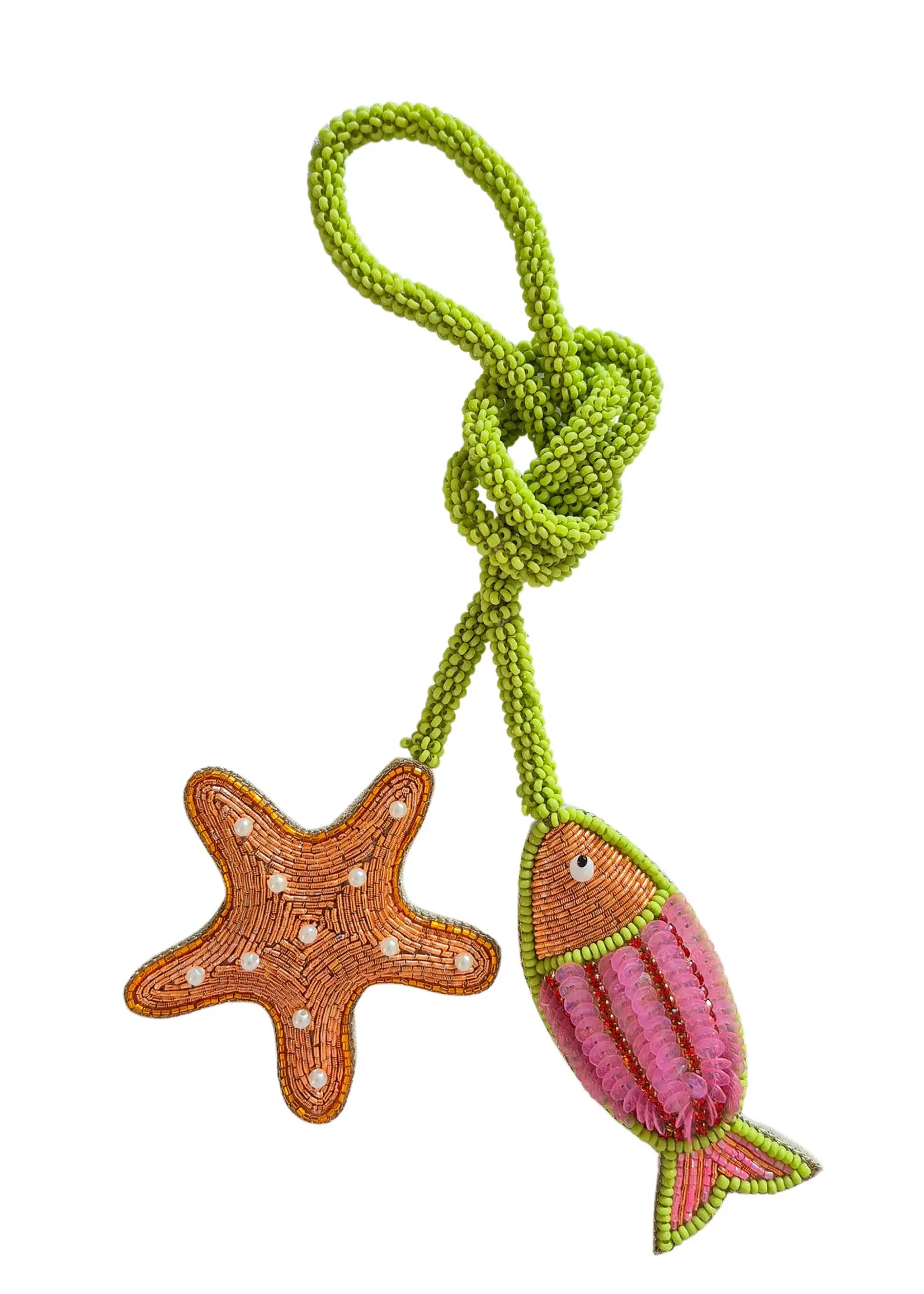 Zoda Beaded Bag Charm - Fish Orange