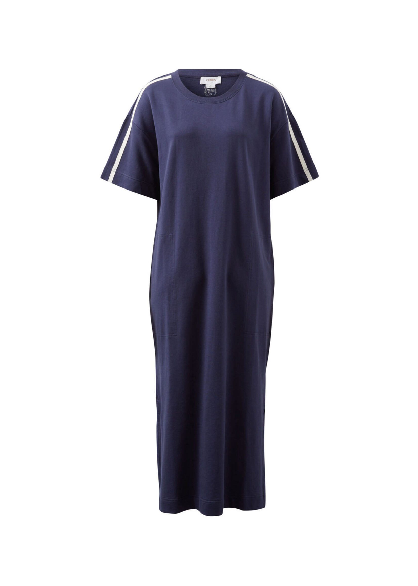 Ceres Life Charlotte Midi Terry Dress - New Navy Side Stripe