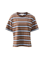 Ceres Life Stevie Slouchy Tee - Chalk/Choc Stripe