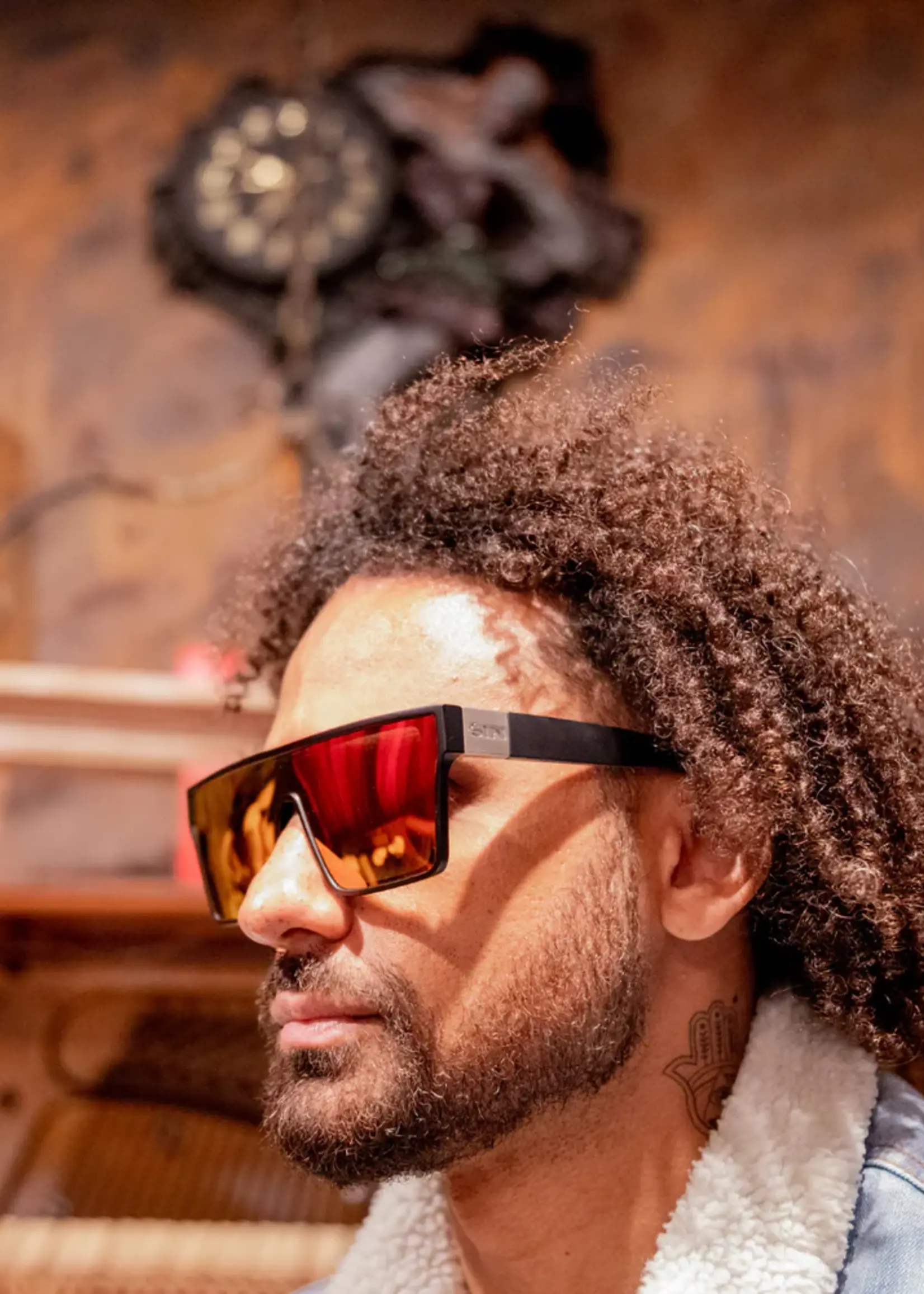 Sin Eyewear Loose Cannon Sunglasses - Matte Black & Red